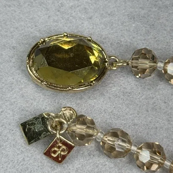 Banana Republic Necklace Smoky Clear Pink Faceted Sparkling Beads Layer Long 36" - Picture 7 of 8